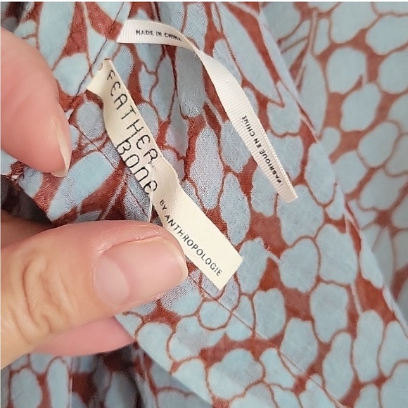 ANTHROPOLOGIE Feather Bone Allegra Top Ruffles Smocked M - Picture 7 of 9